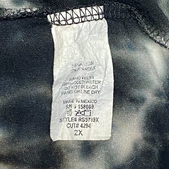 Dirtee Laundry Short Sleeve Tie Dyed Born to Ride Moto Slit Top Biker Tee Shirt - Picture 13 of 13